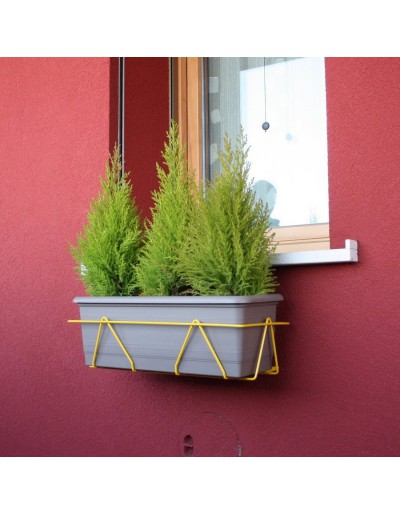 Cache-pot pour fenêtres 50cm Jaune, adaptabilité maximale aux appuis de fenêtre