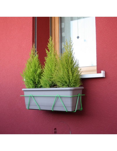 Windowsill pot holder with adjustable hook system 60 cm green