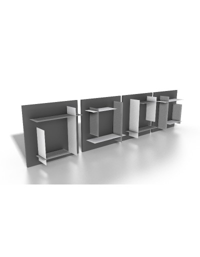 Librería modular Zebra Black con estantes negros