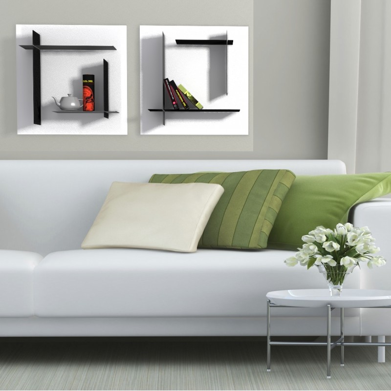 Modular bookshelf light grey with white shelves Modular bookshelf light grey with white shelves
