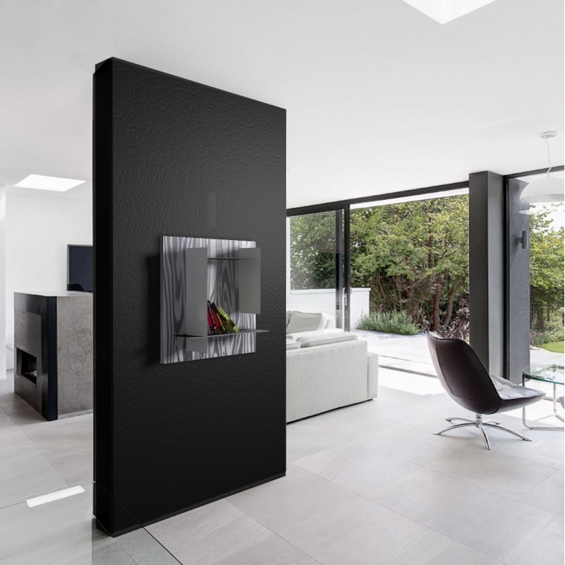 Librería modular Zebra Black con estantes negros