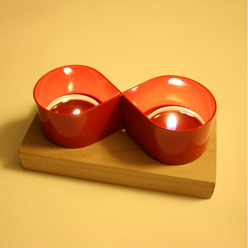 Porta de velas de luz de chá vermelho