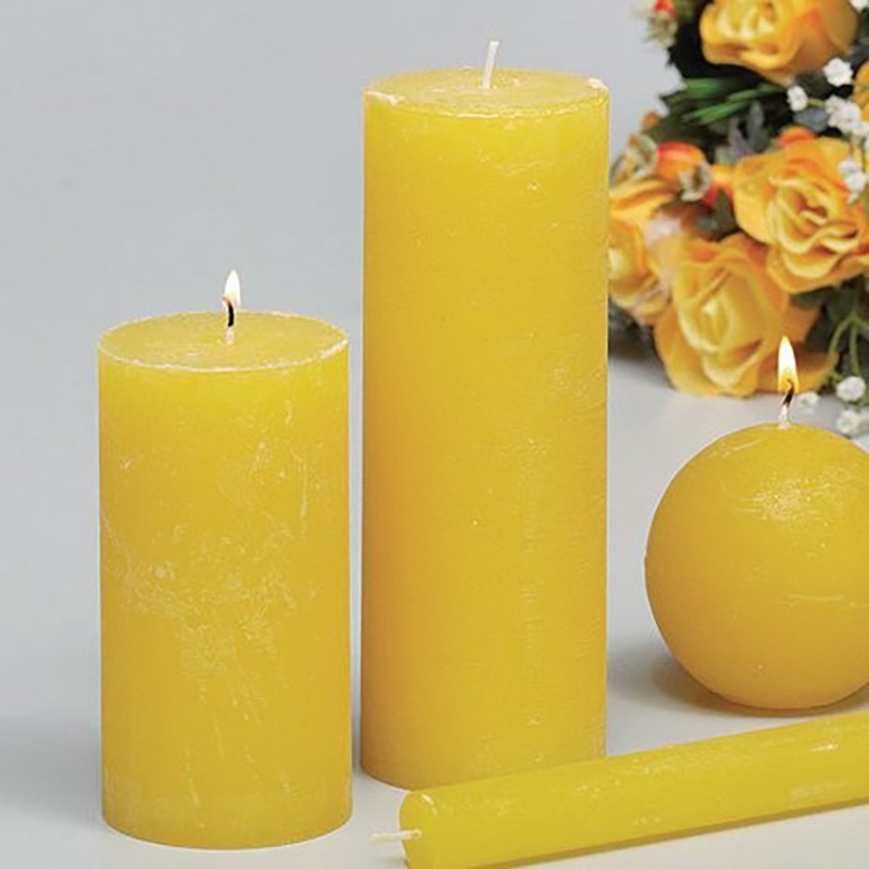 Rustic yellow candle