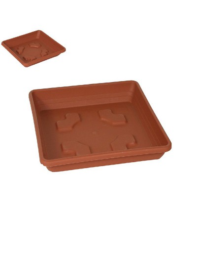 Sottovaso quadrato 16cm TERRACOTTA