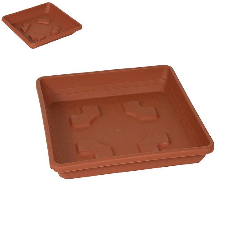 Quadratische randgroße 16 cm TERRACOTTA