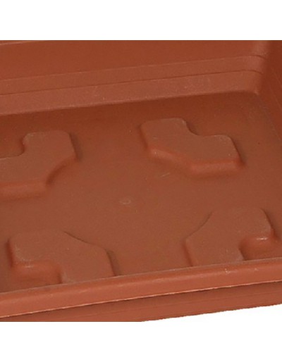 Sottovaso quadrato terracotta 16 cm