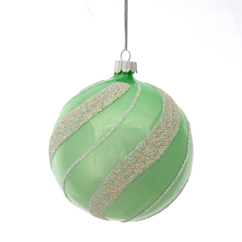 VETRO SFERA with DECOR 10 cm GREEN ACQUA