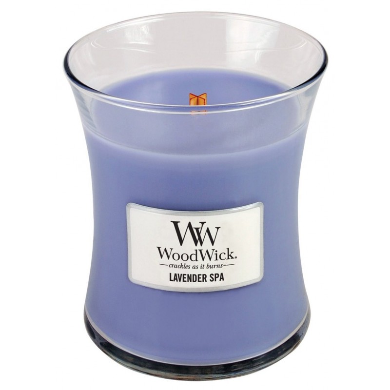 Woodwick candela media alla lavanda