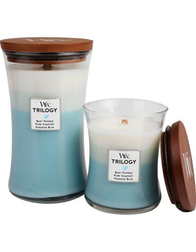 Woodwick candle trilogy medium fresh &amp; clean