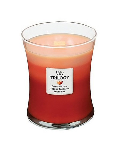 Woodwick candle trilogy promedio especias exóticas