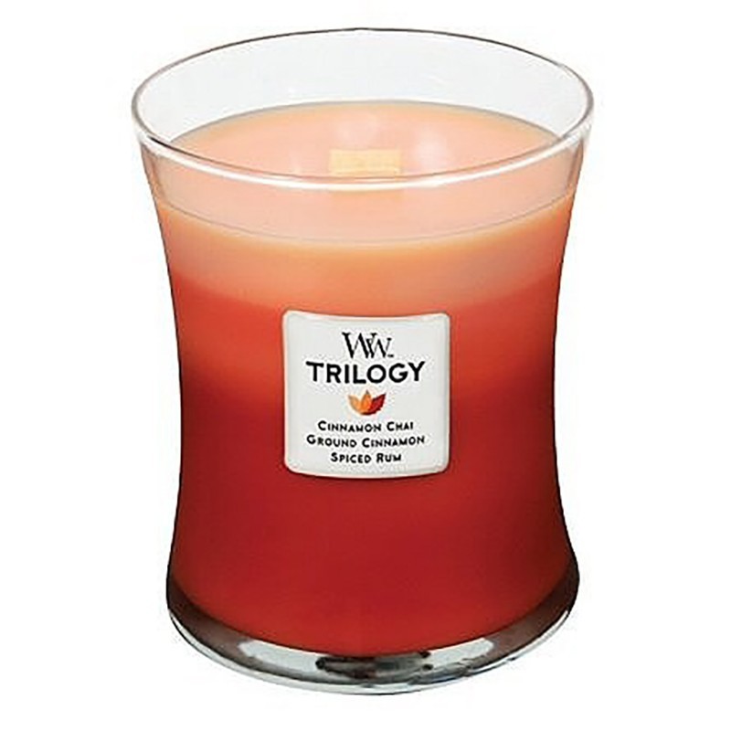 Woodwick candle trilogy promedio especias exóticas