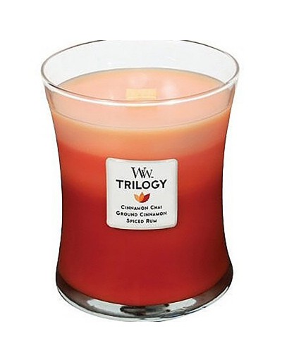 Woodwick candle trilogy promedio especias exóticas