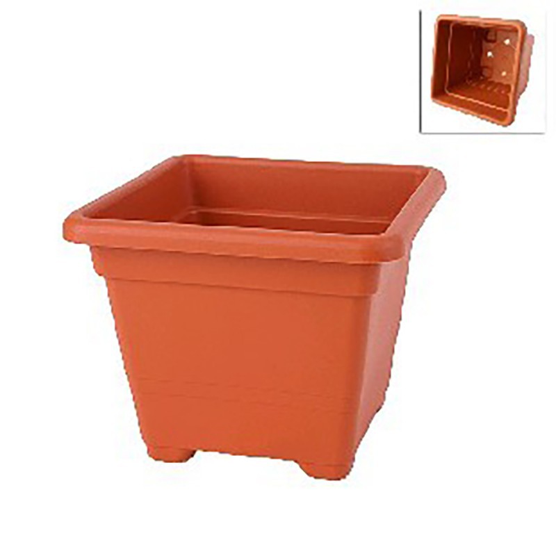 Quadratische Vase 27 cm TERRACOTTA Quadratische Vase 27 cm TERRACOTTA
