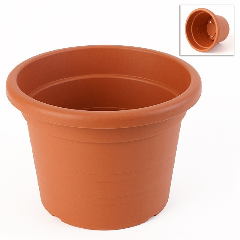 Vaso de cilindro de 60 cm TERRACOTTA de diâmetro