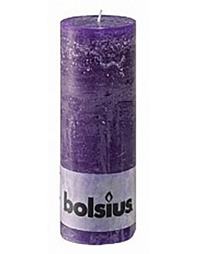 Rustic purple cylindrical candle