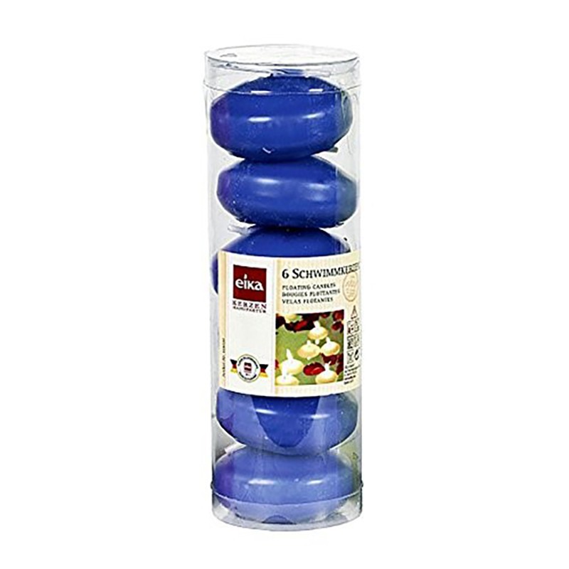 Velas flotantes azules 6 piezas