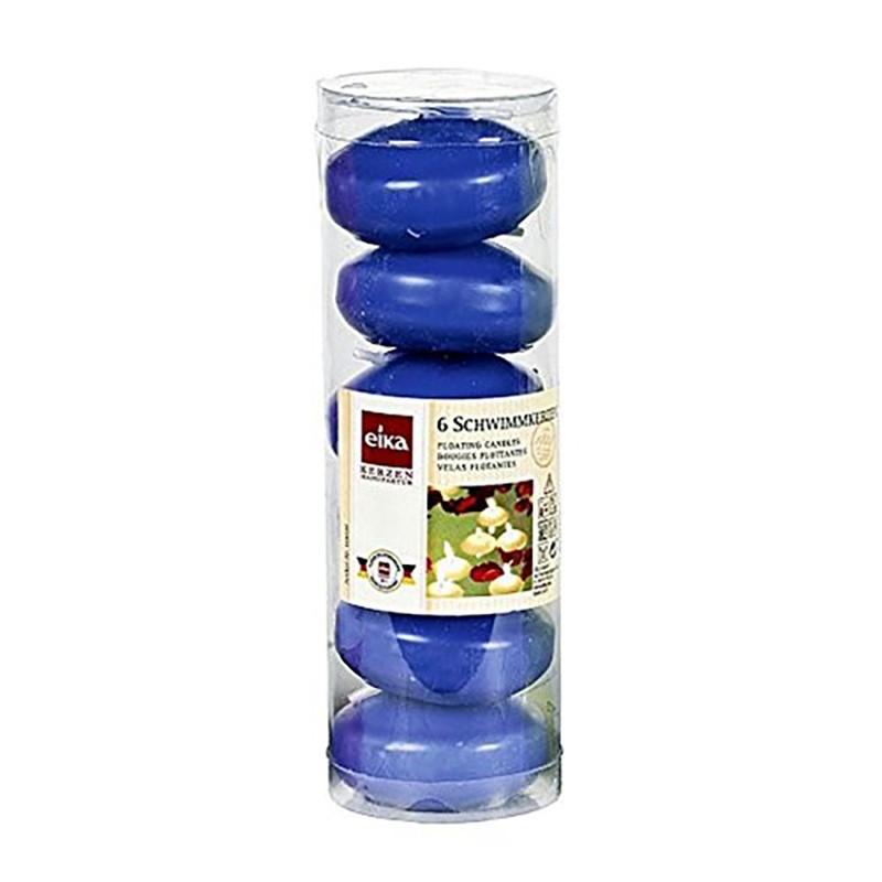 Candele galleggianti blu 6 pezzi Candele galleggianti blu 6 pezzi