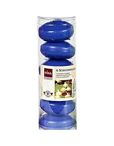 6 stuks blauwe drijvende kaarsen