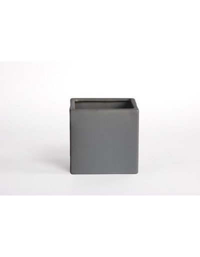 D&M Jarrón cubo gris mate 14cm