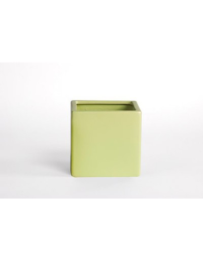 D&amp;M Opaque green cube vase 14cm
