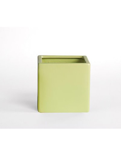 D&amp;M Opaque grüner Würfel Vase 14cm