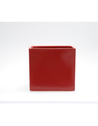 D&amp;M Vaso cubo rosso opaco 14 cm
