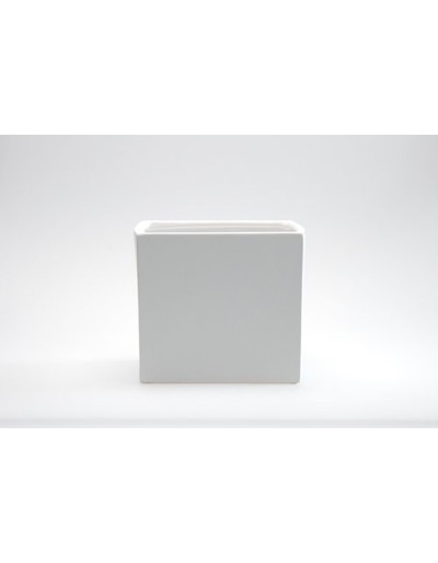 Vase cube blanc mat D-M 14cm