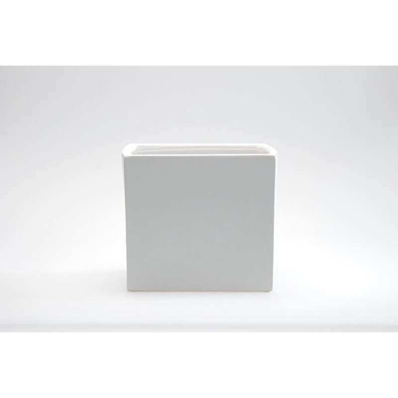 D&M Matte White Cube Vase 14cm