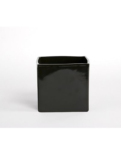 D&M Vaso cubo nero lucido 14 cm