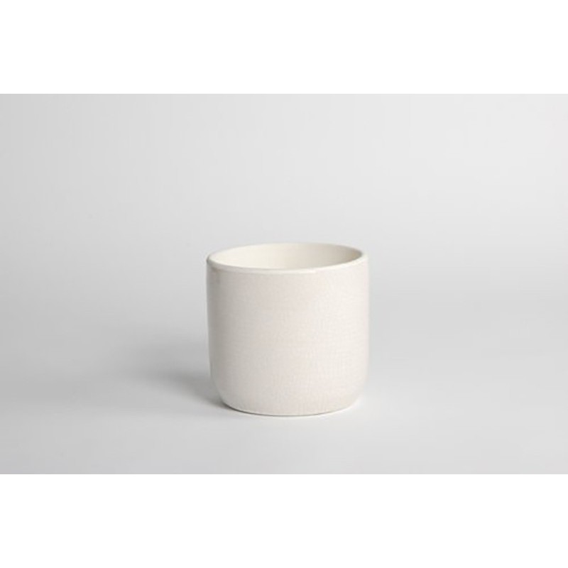 D&M Branco cerâmica vaso africano 17cm