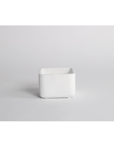 D&amp;M Vase chap square white 12 cm