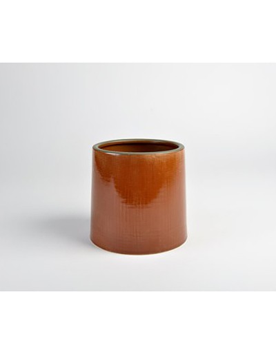 D&amp;M Vase gaufre céramique rouille 13 cm