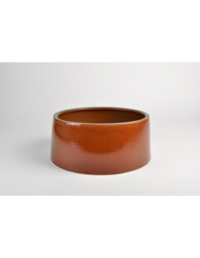 D&amp;M Vase round rust waffles 30cm