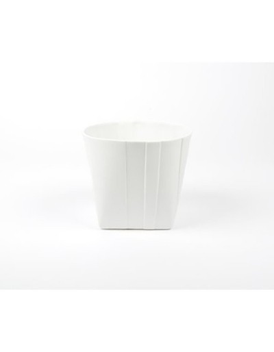 D&amp;M Vaso folded in ceramica bianco 14 cm