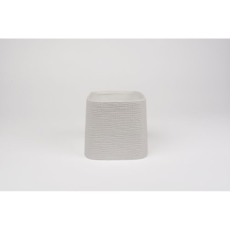 D&M Vaso faddy in ceramica bianco 13 cm