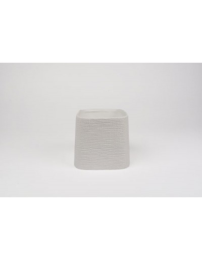 D&amp;M Vase faddy white ceramic 18 cm