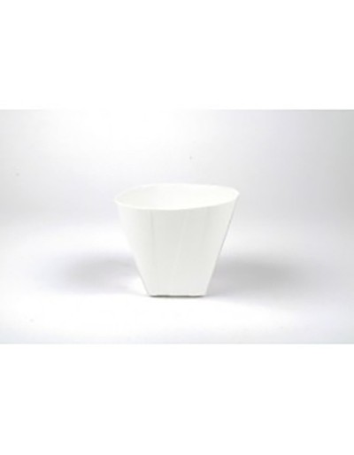 D&amp;M Prostokątny wazon faddy z białej ceramiki 20 cm