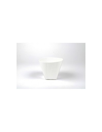 D&amp;M Prostokątny wazon faddy z białej ceramiki 20 cm