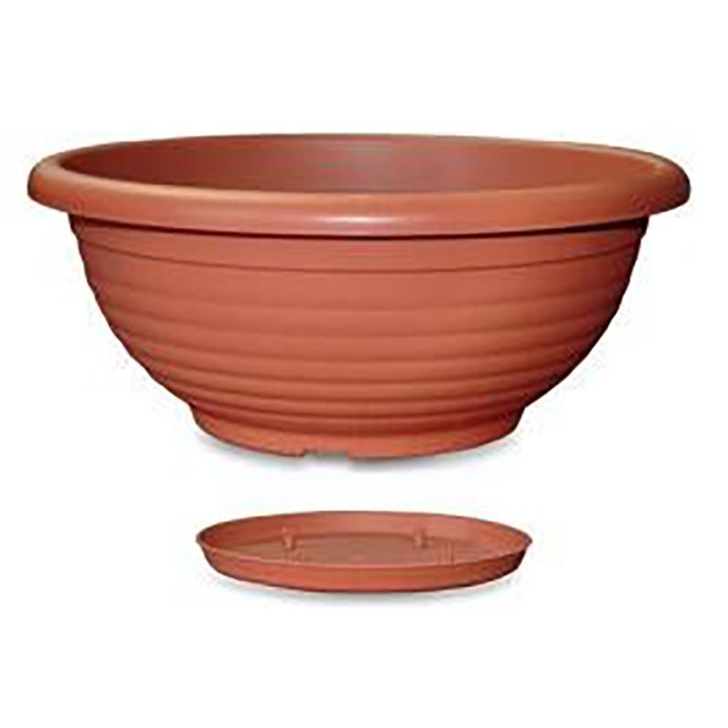 Ciotola Napoli con sottovaso diametro 45 cm TERRACOTTA