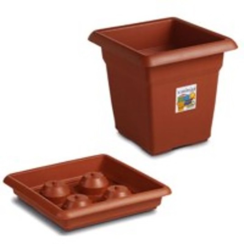 Sottofioriera quadra 45 cm colore terracotta