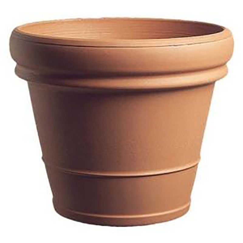 Vaso in terracotta doppio bordo liscio 35 cm