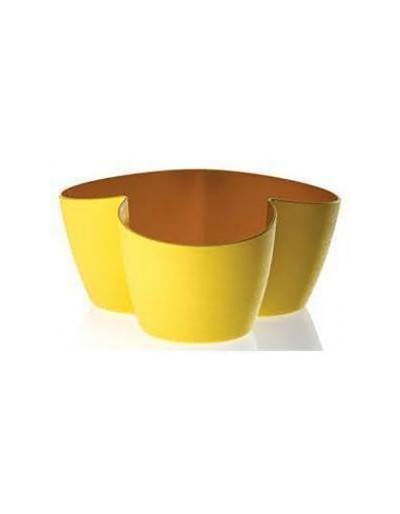 3 plaatsen plantenpot geel 10 cm