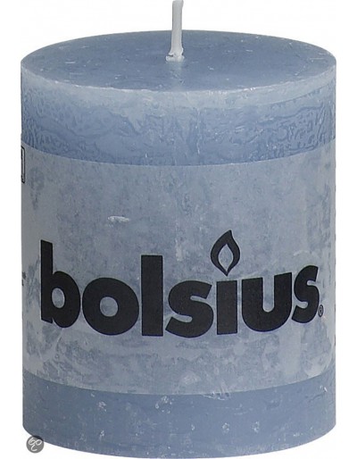 Rustic ice blue candle 80/68 mm