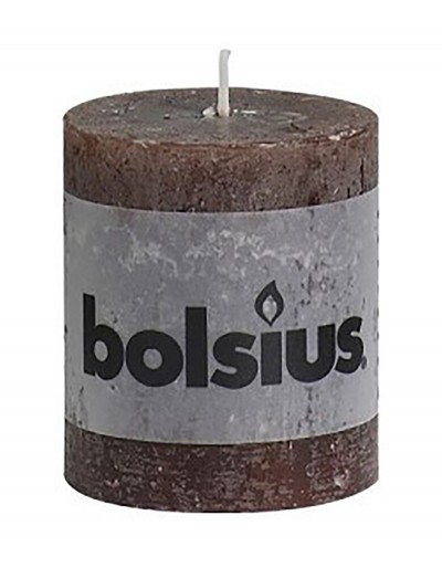 Dark brown rustic candle 80/68 mm