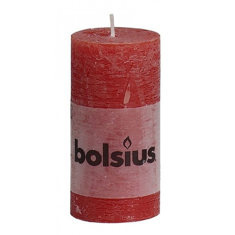 Rustic red candle 100/50 mm