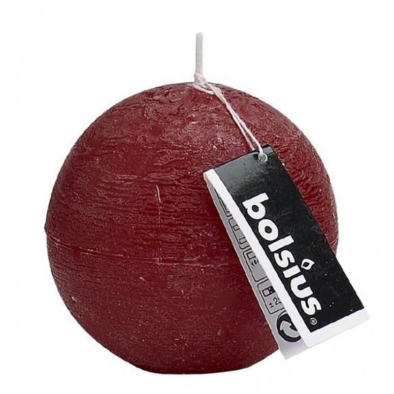 Dark red ball candle 80 mm