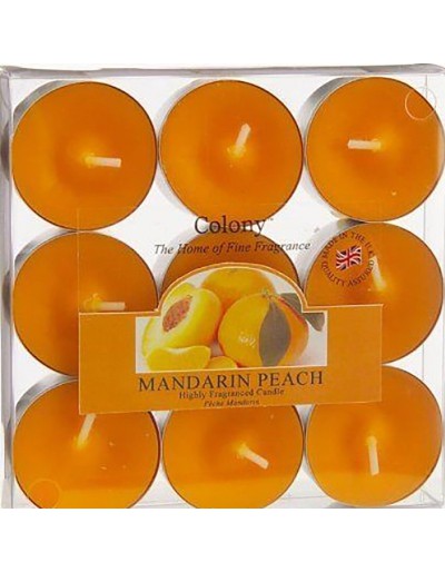 Colony box of 9 mandarin tealights and peach