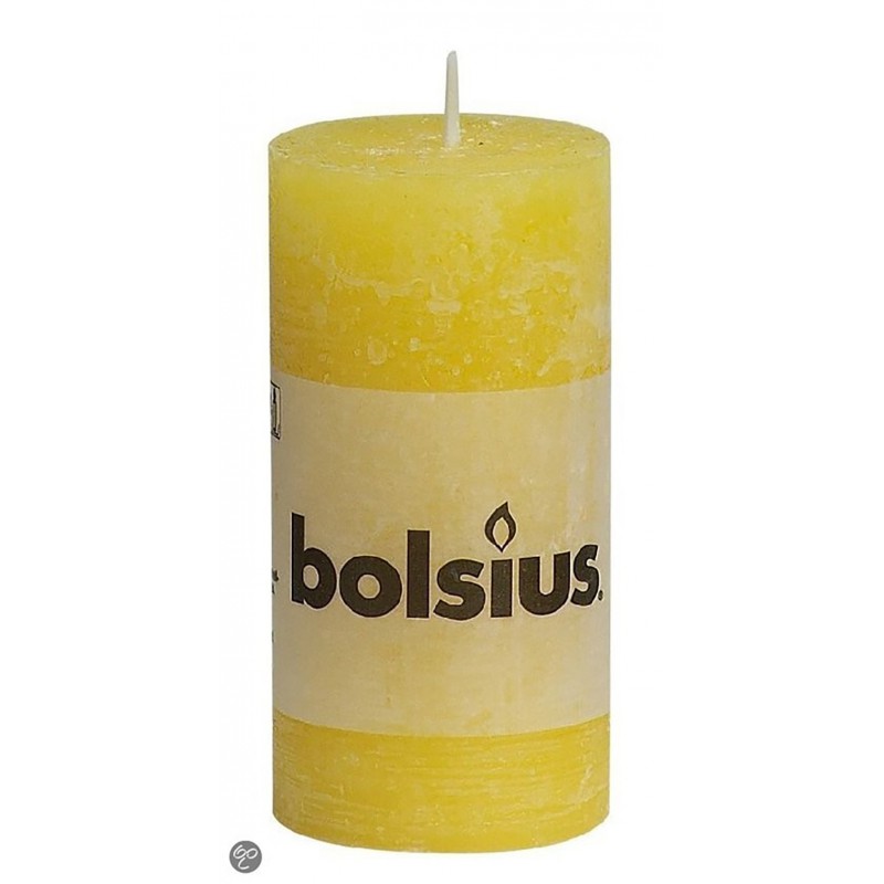 Rustic yellow candle 25h