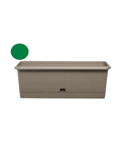 FLOWERBOX RUSTICA 62cm GREEN with Saucer