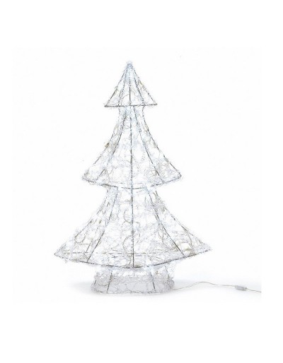 Kerstboom van wit acryl met 80 lampjes